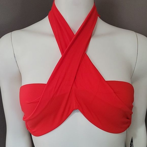 Frederick's Of Hollywood  Oceana Cross Over Top Red - Picture 2 of 8